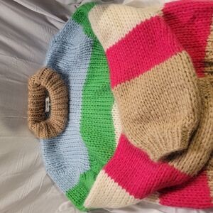 Ganni Multicolor Striped Turtleneck Sweater